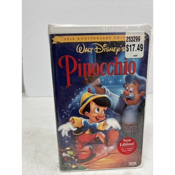 Pinocchio (VHS, 1999, Clam Shell Gold Collection) FACTORY SEALED - Picture 2 of 9